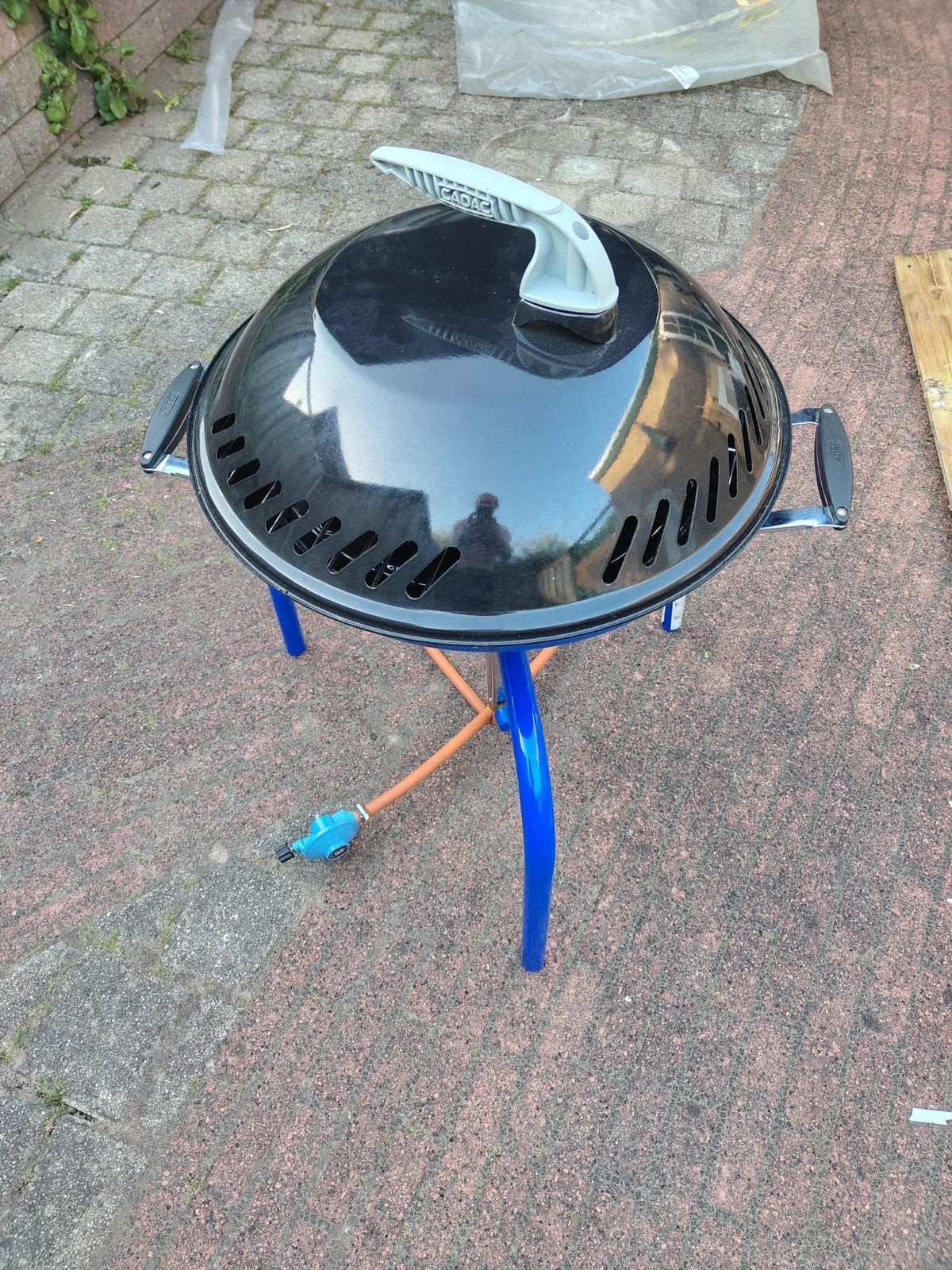 Cadac Safari Chef Skottelbraai - Compleet en Draagbaar, Tuin en Terras, Gasbarbecues, Ophalen, Gebruikt