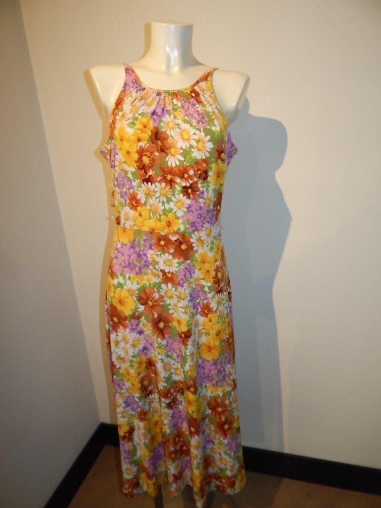 King Louie fantastisch mooie jurk bloemen vintage look M