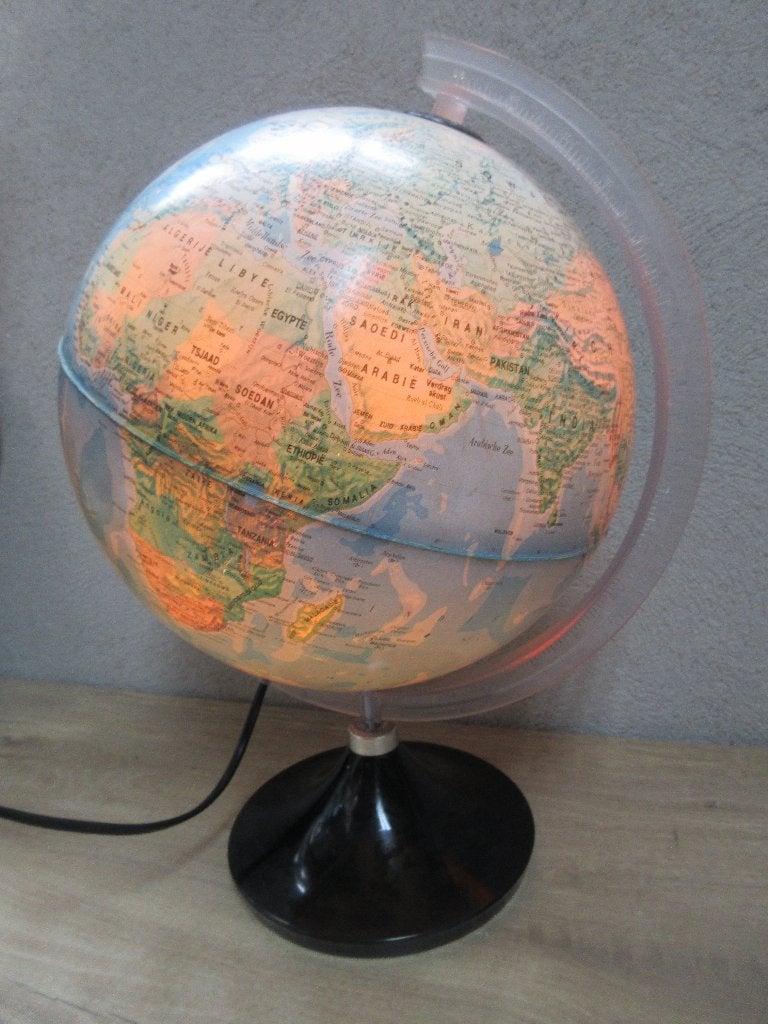 Vintage wereldbol, Ophalen of Verzenden, Draaibaar, Gebruikt