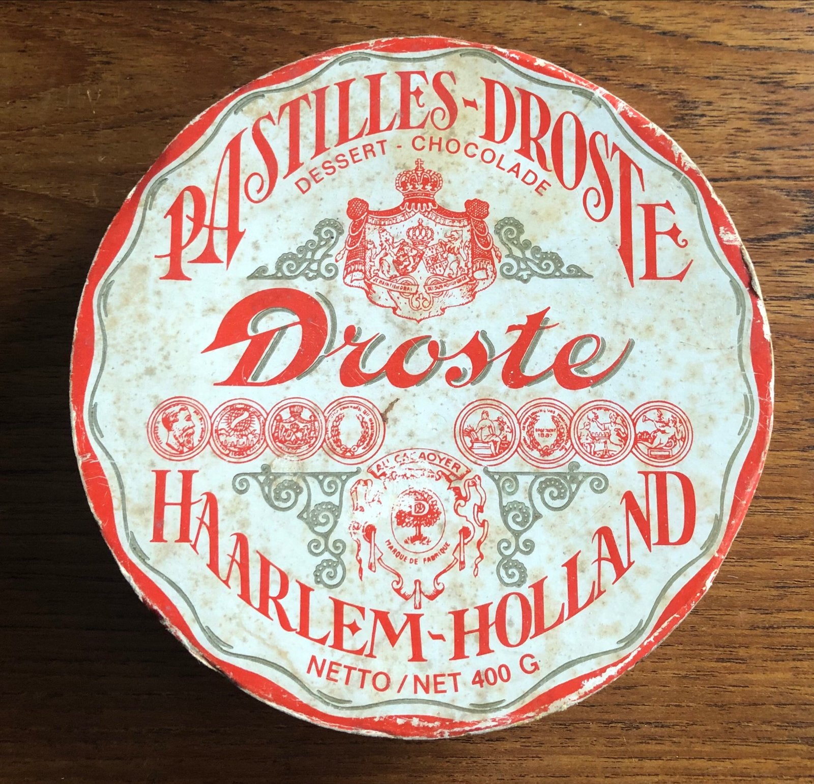 Vintage Droste Pastilles Chocolade doos - Haarlem Holland, Ophalen of Verzenden, Gebruikt, Verpakking