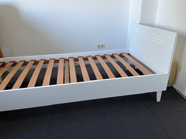 bed, Ophalen, 90 cm, Eenpersoons, Wit