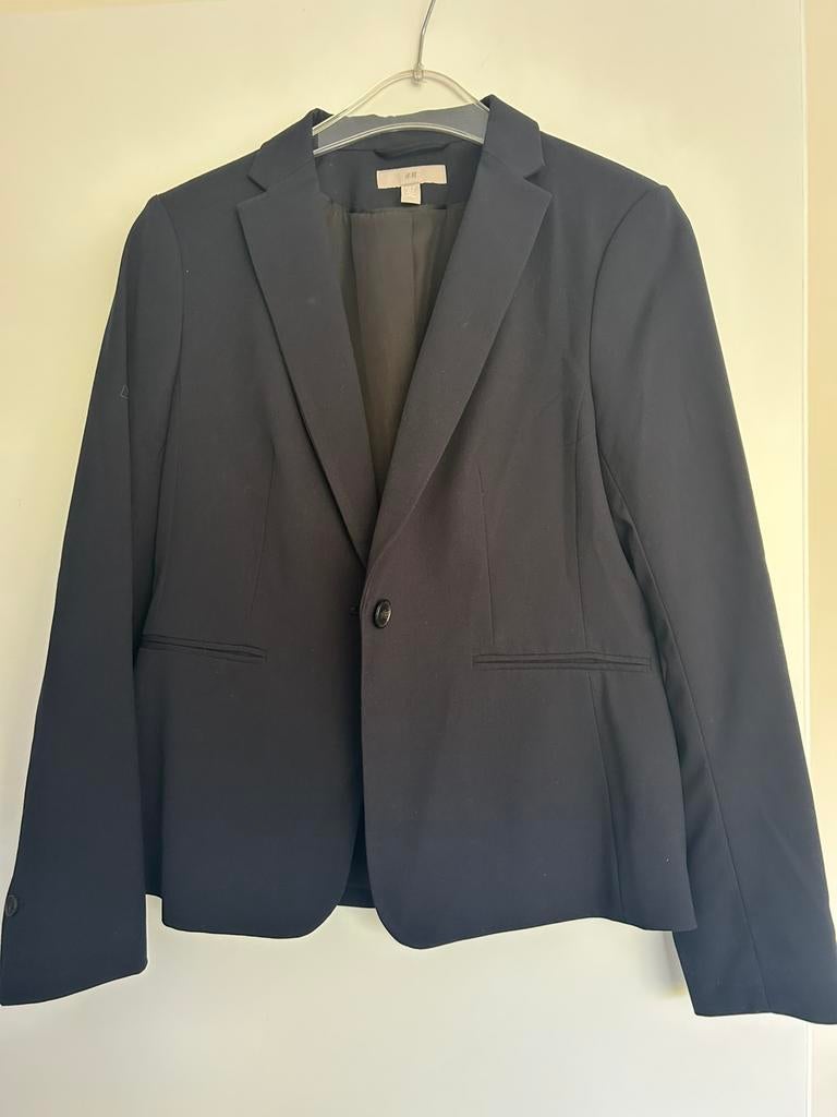 Jasja / blazer donkerblauw, h&m, maat 38, Ophalen of Verzenden, Zo goed als nieuw, Maat 38/40 (M), Blauw