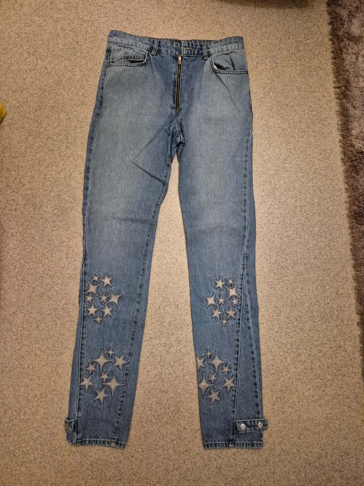BoohooMAN jeans met sterren - W30, Blauw, Nieuw, W32 (confectie 46) of kleiner, Ophalen of Verzenden