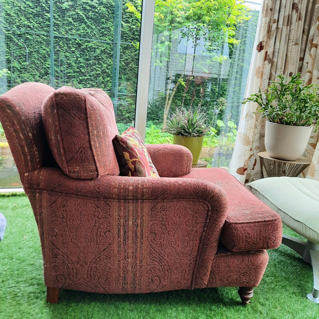 klassieke antieke vintage Engelse fauteuil paisley patroon, Huis en Inrichting, Fauteuils, Ophalen, Gebruikt, 75 tot 100 cm, 50 tot 75 cm