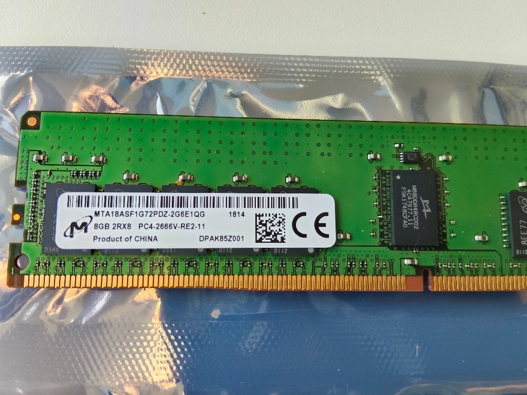 Micron 8GB DDR4 PC4-2666V-RE2-11 RAM Server Geheugen, Computers en Software, 32 GB, Server, DDR4, Ophalen of Verzenden