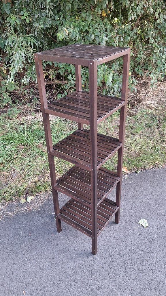 ikea Molger Massief houten rek donkerbruin 37 x 37 x 140, Ophalen, (Half)hoge kast, Minder dan 50 cm, Gebruikt