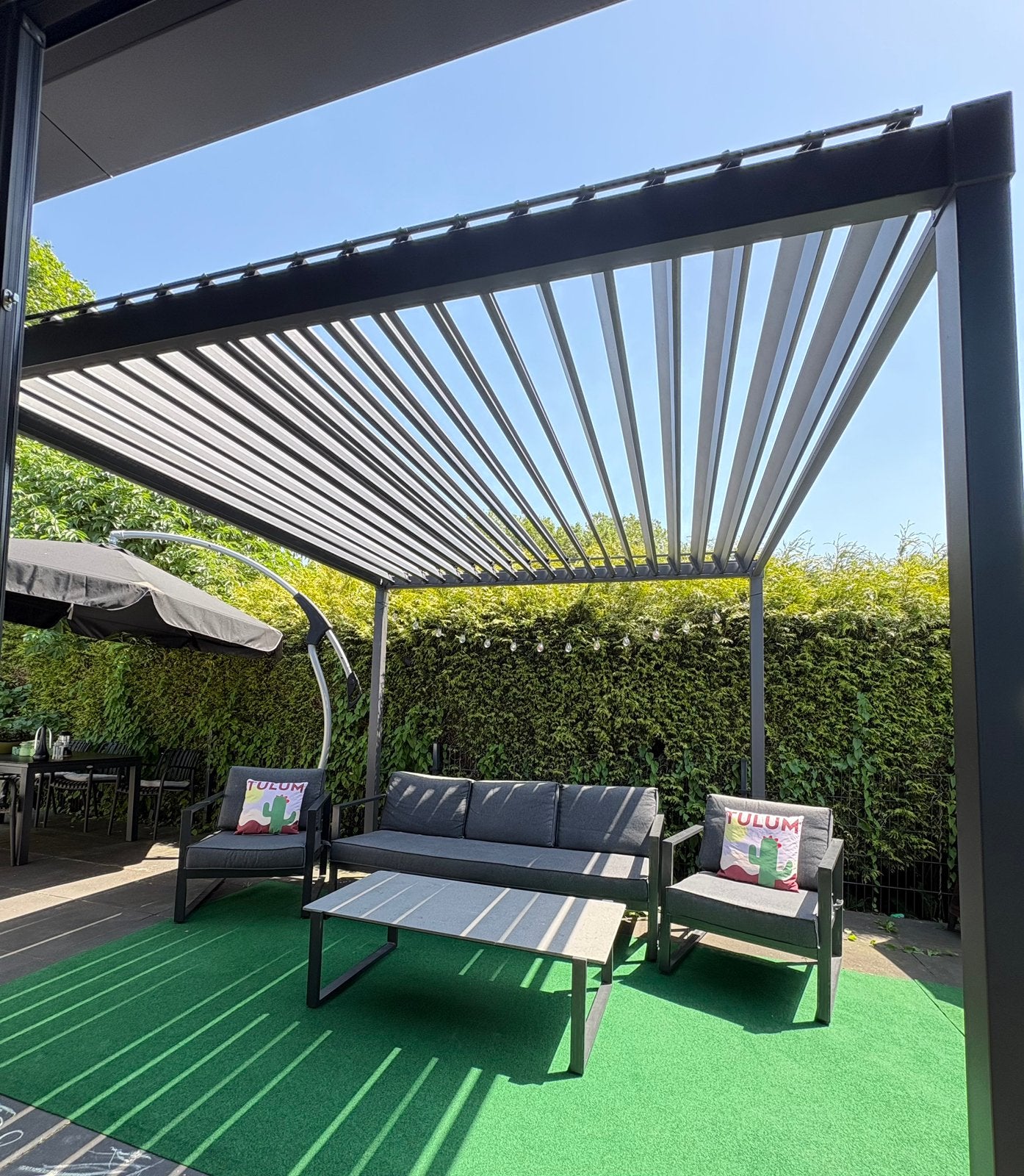 Terrasoverkapping met loungeset, Tuin en Terras, Ophalen, Zo goed als nieuw, Veranda