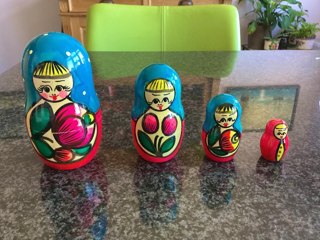 Baboesjka, matroesjka, 4 delig, vintage, Ophalen, Gebruikt
