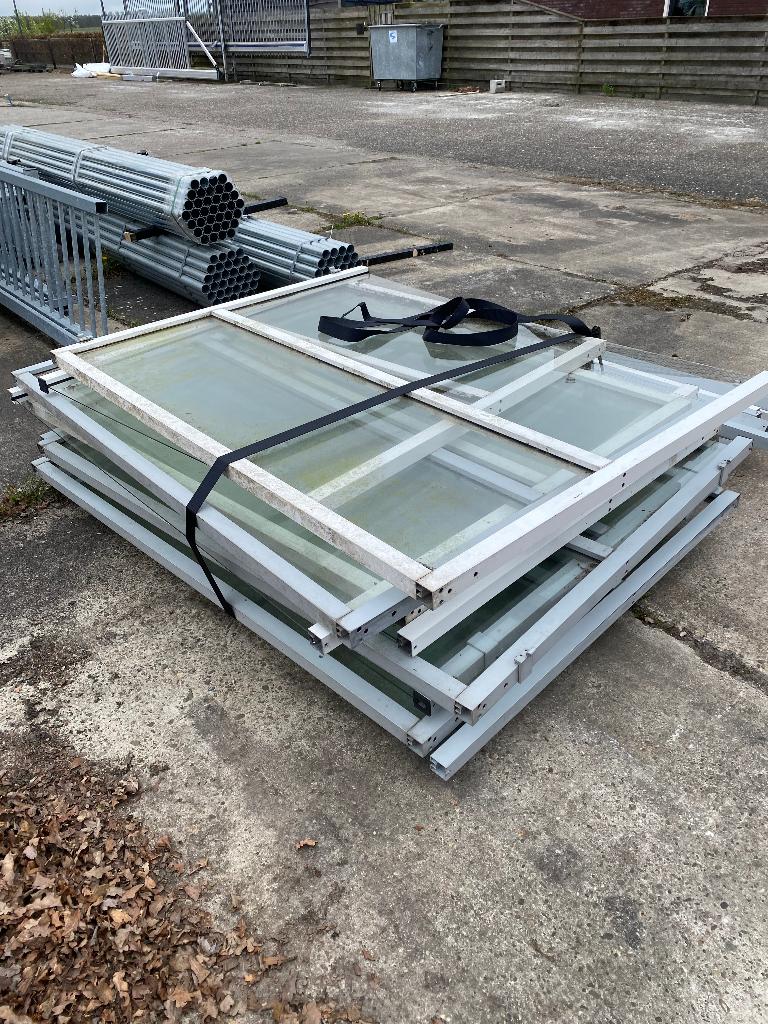 Glazen windscherm, Tuin en Terras, Tuinschermen, Ophalen, Gebruikt, 150 tot 200 cm, Glas