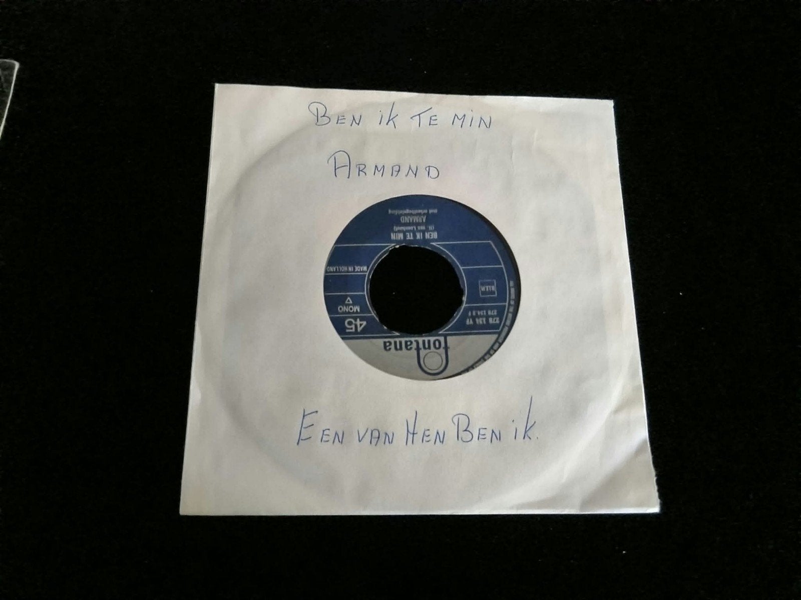 Armand - Ben Ik Te Min / Een Van Hen Ben Ik (Vinyl Single), Gebruikt, 7 inch, Ophalen of Verzenden, EP