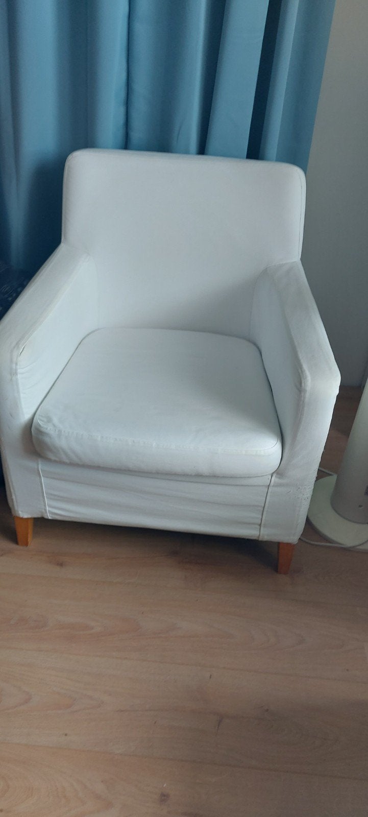 Witte fauteuil met afneembare en wasbare hoes, Huis en Inrichting, Stoelen, Ophalen, Gebruikt, Wit, Eén