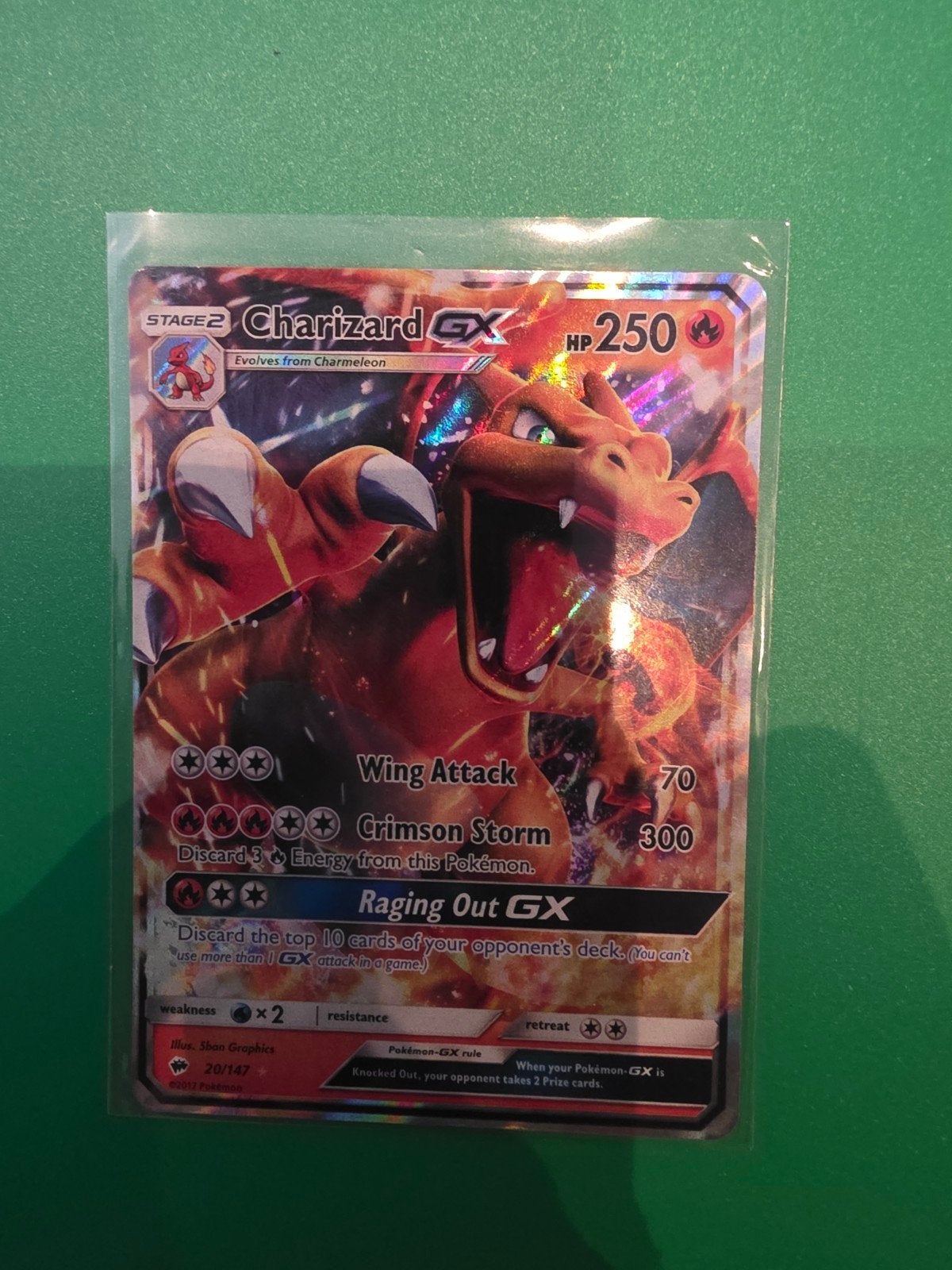 Charizard GX Pokémon Kaart - 20/147, Ophalen of Verzenden, Zo goed als nieuw, Losse kaart
