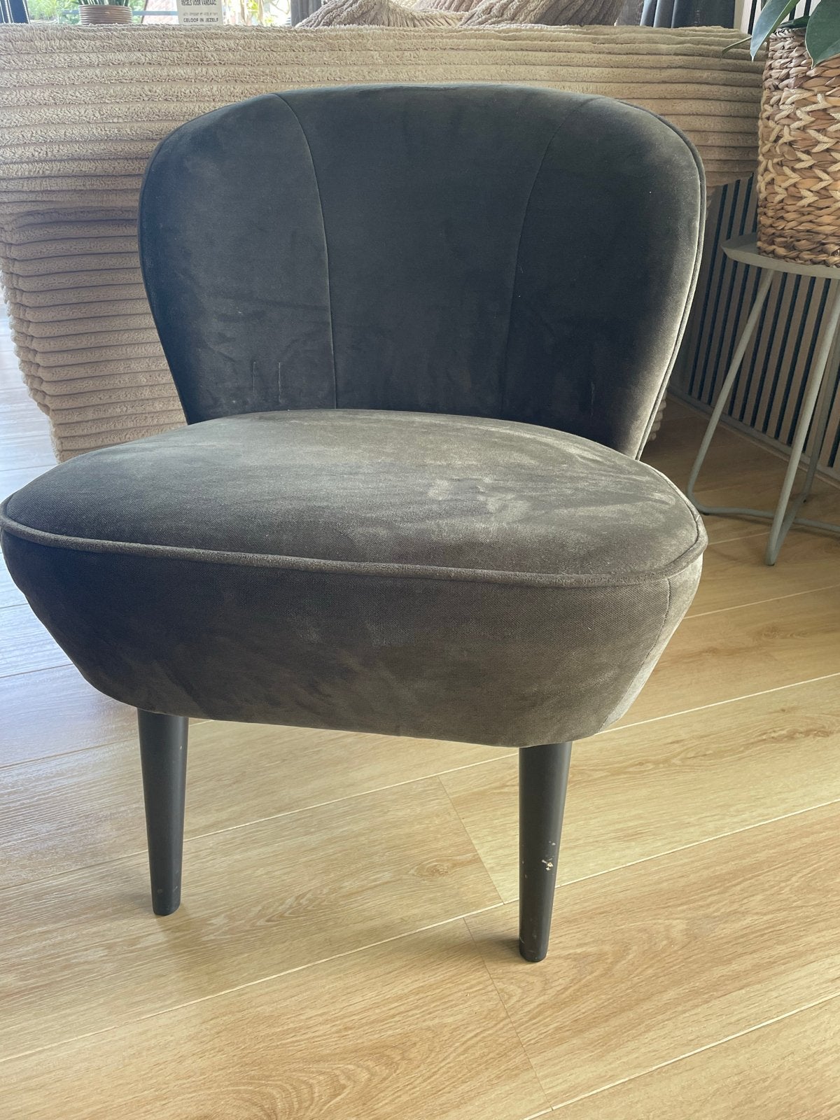 Woood Fauteuil Groen Velours, Ophalen, Gebruikt, Stof