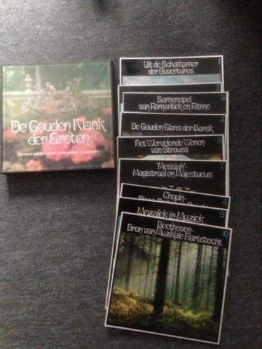10 lp"s box, de gouden klank der groten., Gebruikt, Overige formaten, Overige typen, Ophalen of Verzenden