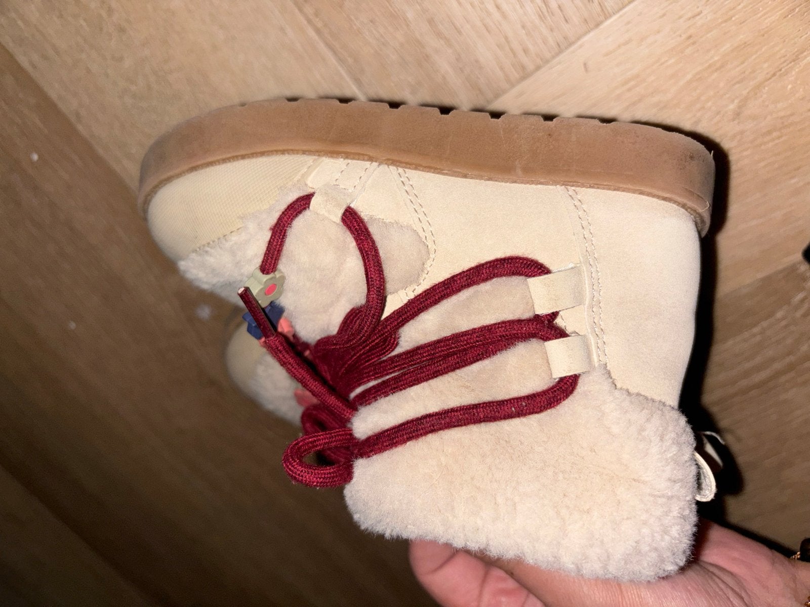 Zara gevoerde laarsjes met veters en bloemetjes, Ophalen of Verzenden, Gebruikt, Meisje, Laarzen