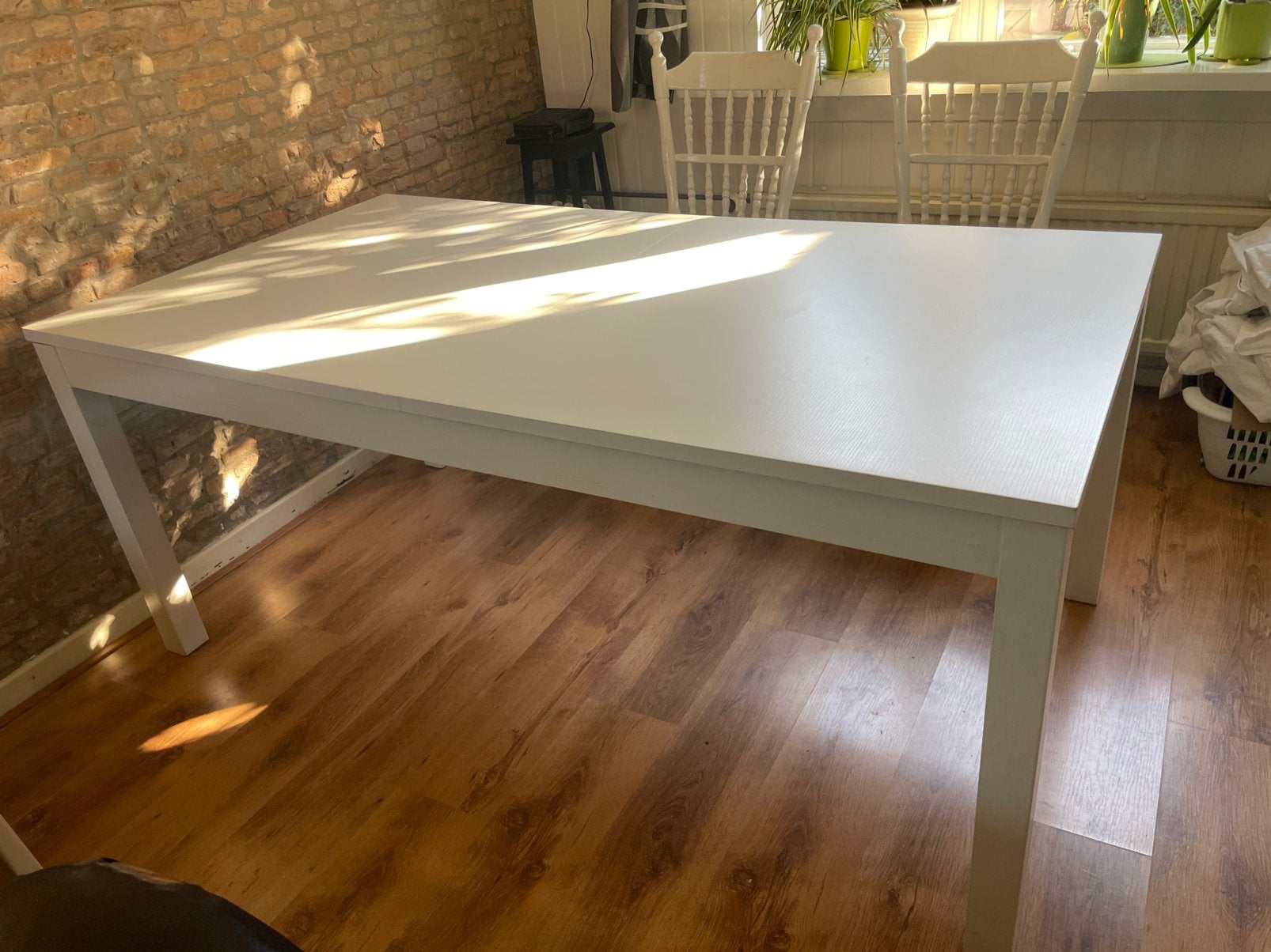 IKEA uittrekbare eettafel Bjursta, Ophalen, Gebruikt, 50 tot 100 cm, Vijf personen of meer
