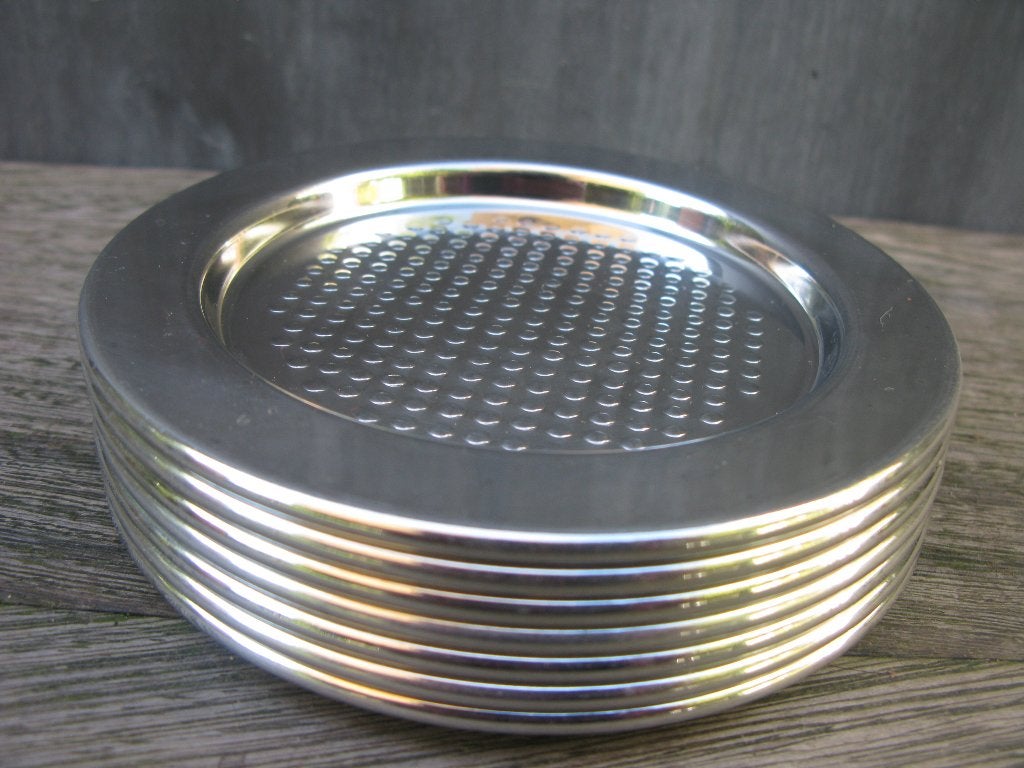 7x ALESSI SOTTSASS COASTERS/ONDERZETTERS, Ophalen of Verzenden, Zo goed als nieuw, Metaal, Alessi