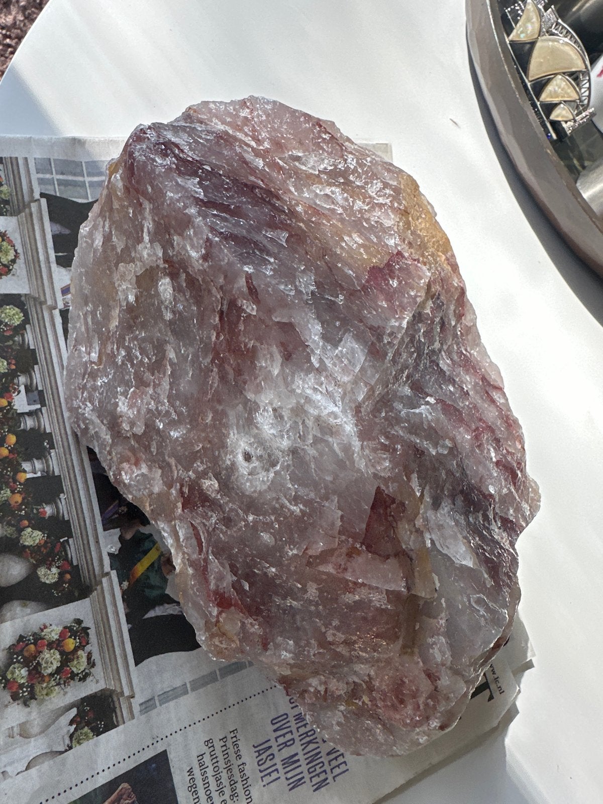Grote ruwe kwartssteen - 2 kg, Verzamelen, Ophalen of Verzenden, Mineraal