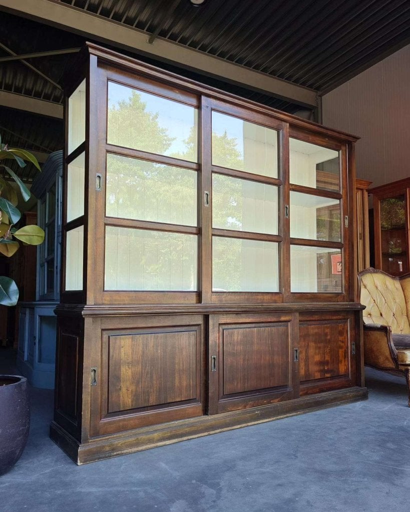 Mooie grote buffetkast met glazen zijkanten | 217cm  #4635, Niet ingevuld, 200 cm of meer, Niet ingevuld, Ophalen of Verzenden