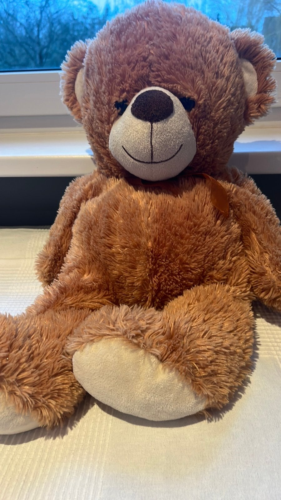 Grote bruine knuffel beer, Verzamelen, Beren en Cherished Teddies, Ophalen of Verzenden, Zo goed als nieuw, Stoffen beer, Overige merken