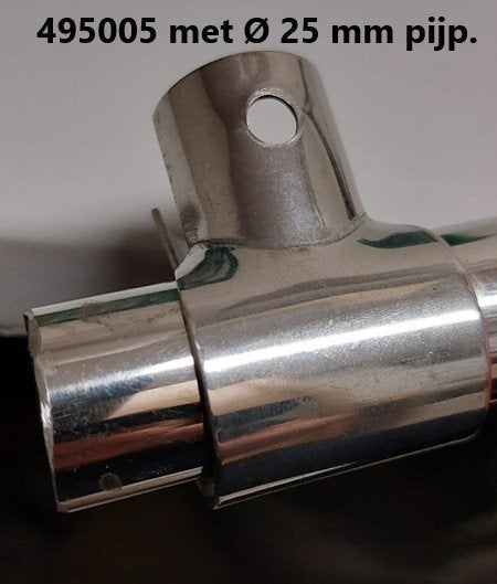 495005 RVS Open T-stuk 90 - voor buis Ø 22 mm. € 3,95, Ophalen of Verzenden, Nieuw, Overige typen