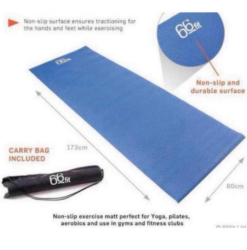 66FIT Yogamat 173 x 60 cm aerobics, yoga, pilates, gym + Tas, Nieuw, Ophalen of Verzenden, H, H