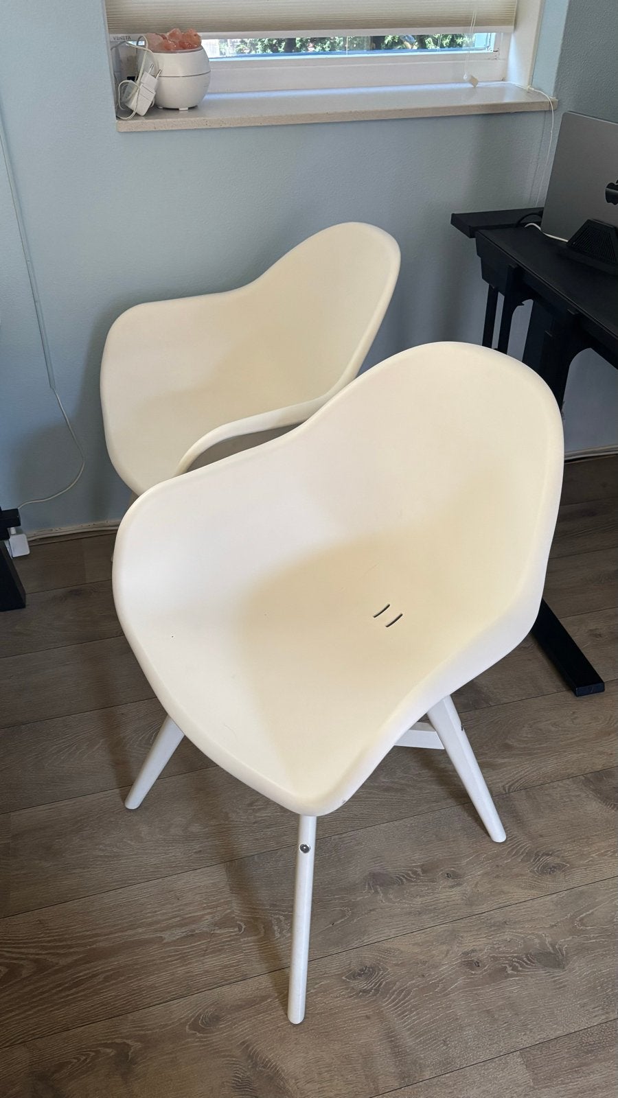 4x IKEA Kuipstoel - Wit Kunststof Eetkamerstoelen, Ophalen, Kunststof, Gebruikt, Wit