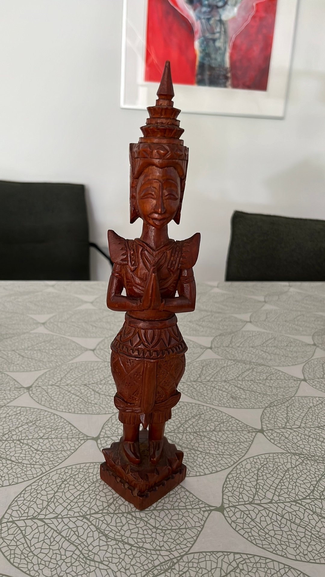 Houtsnijwerk Thailand tempelwachter, Antiek en Kunst, Houtsnijwerk, Ophalen of Verzenden, Handgemaakt, 20 - 50 cm