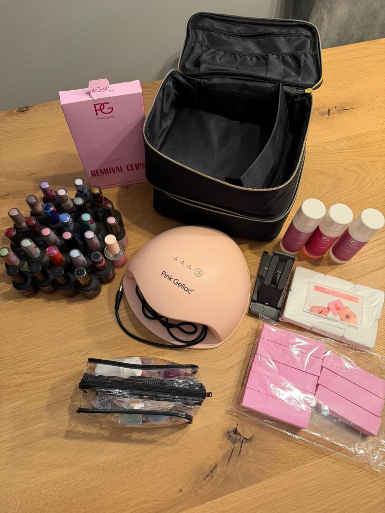 Complete Pink Gellac set, Ophalen of Verzenden, Zo goed als nieuw, Overige kleuren, Handen en Nagels