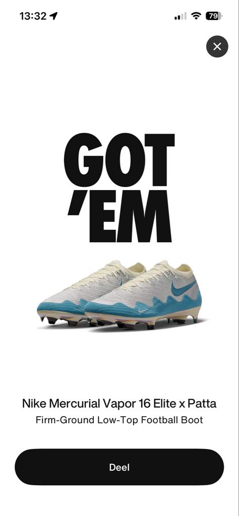 Nike Mercurial Vapor 16 Elite x Patta maat 44,5, Schoenen, Nieuw, Maat L, Ophalen of Verzenden