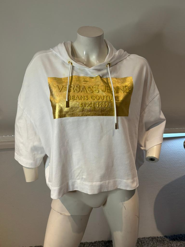 Versace oversized korte hoodie maat s, Wit, Ophalen of Verzenden, Zo goed als nieuw, Versace