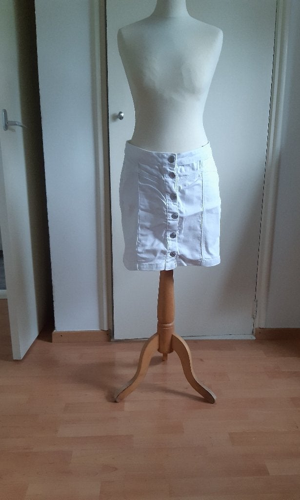 Witte doorknooprok, Wit, Ophalen of Verzenden, Maat 34 (XS) of kleiner, Gedragen