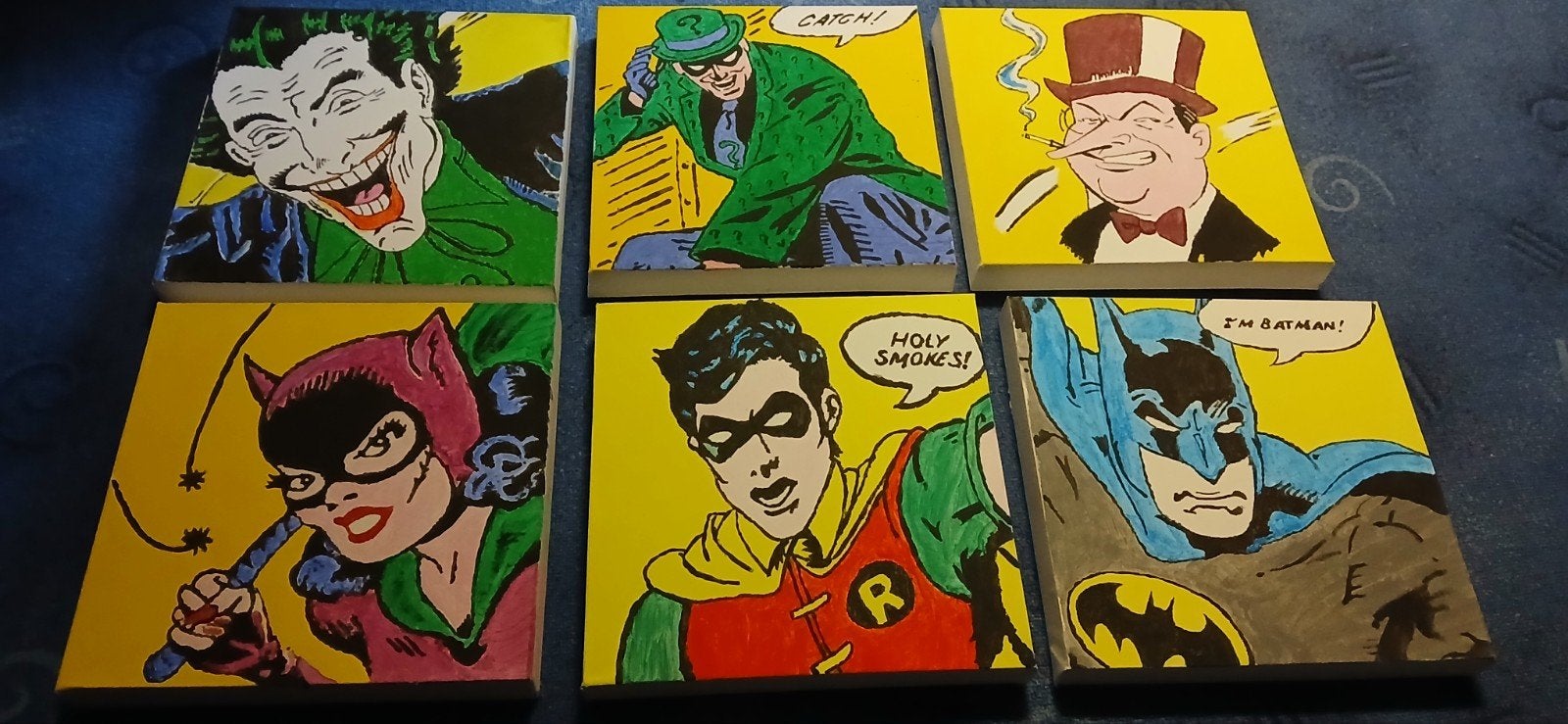 Handgeschilderde Batman-schurken en helden op canvas, Boeken, Complete serie of reeks, Ophalen of Verzenden, Zo goed als nieuw