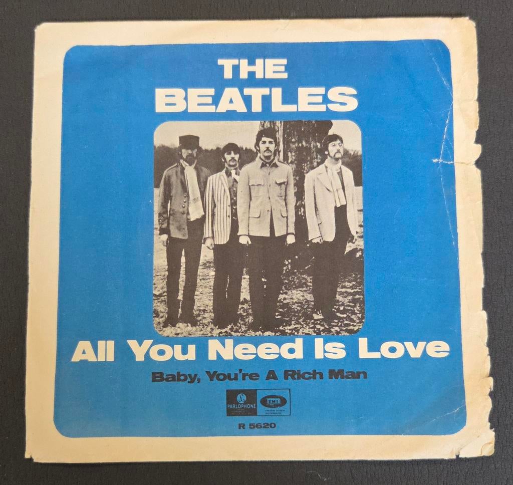 The Beatles single- all you need is love - 1967 - Zweden, Ophalen of Verzenden, Gebruikt, Pop