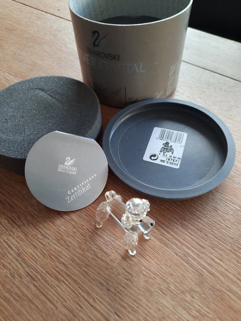Swarovski. Poedel in box en met certificaat. 7619 000 003, Verzamelen, Ophalen of Verzenden, Zo goed als nieuw, Figuurtje