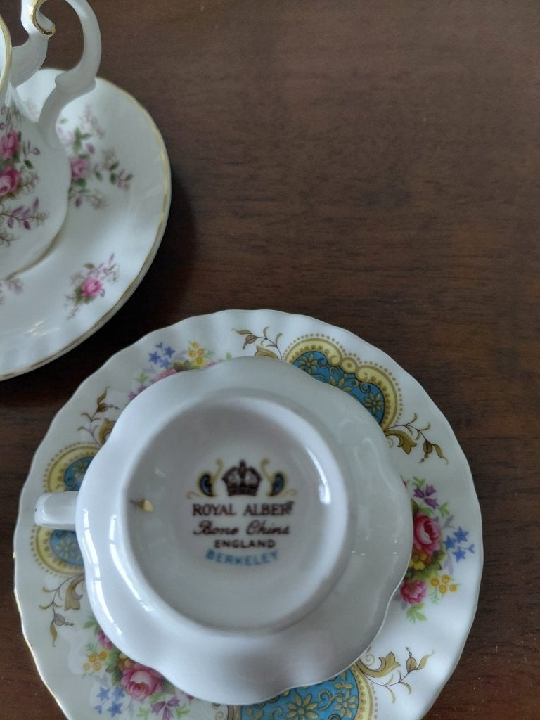Royal Albert Berkeley Kop en Schotel Set, Ophalen, Meerkleurig, Steen/keramiek, Klassiek