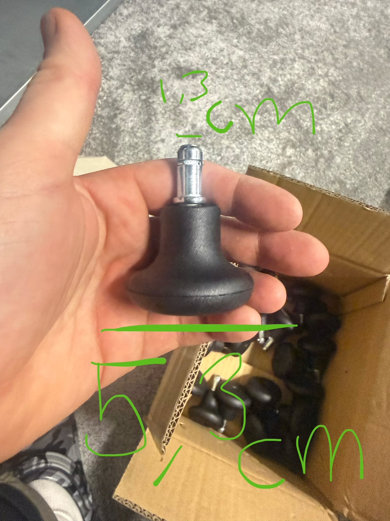 20 stuks stoelpoot knoppen - Zwart, 5.3 cm, Ophalen, Kunststof, Zwart, Nieuw