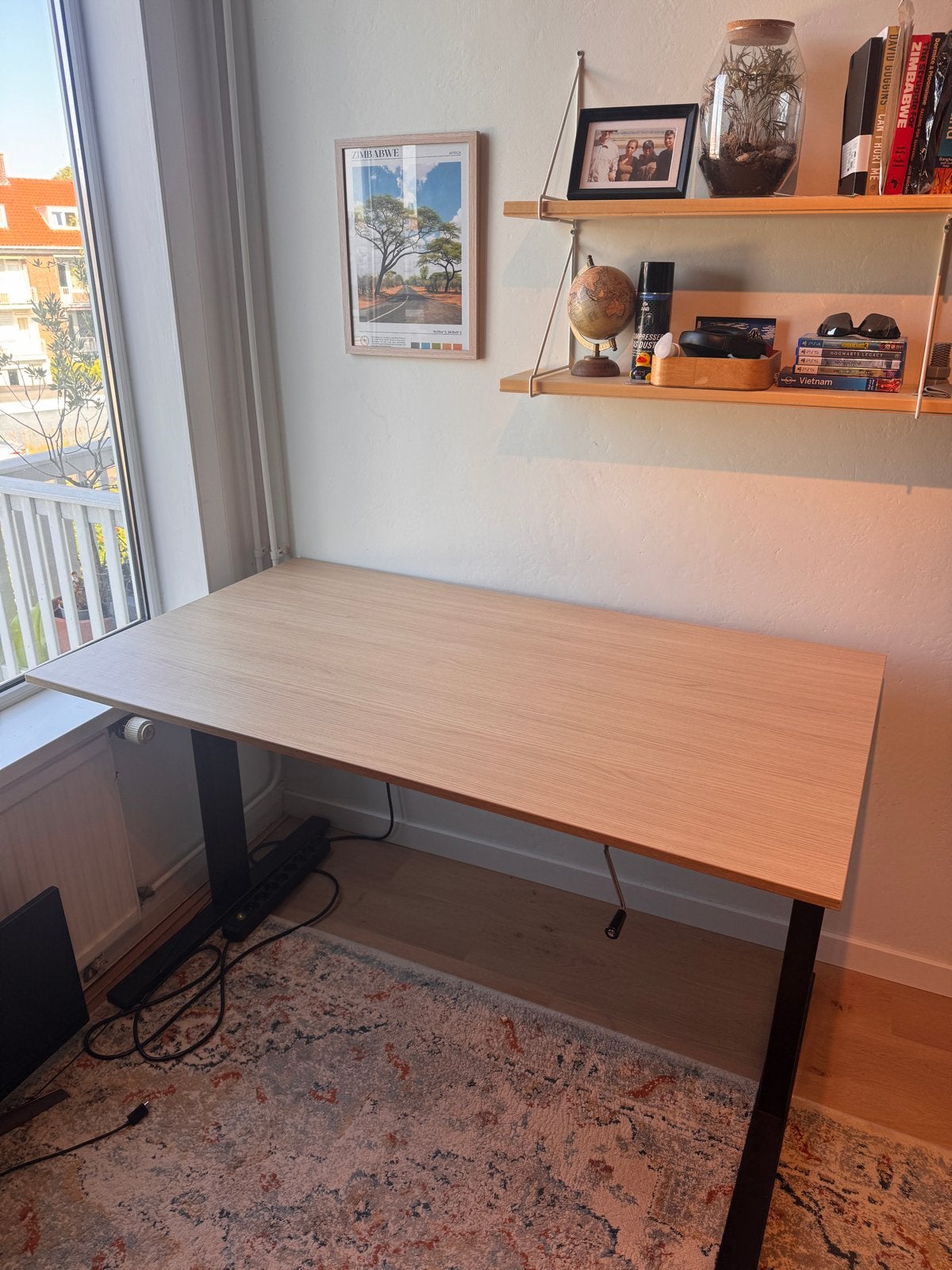 Work Desk/Verstelbaar bureau 140x80 - Zo goed als nieuw, Ophalen, In hoogte verstelbaar, Zo goed als nieuw, Zit-sta bureau