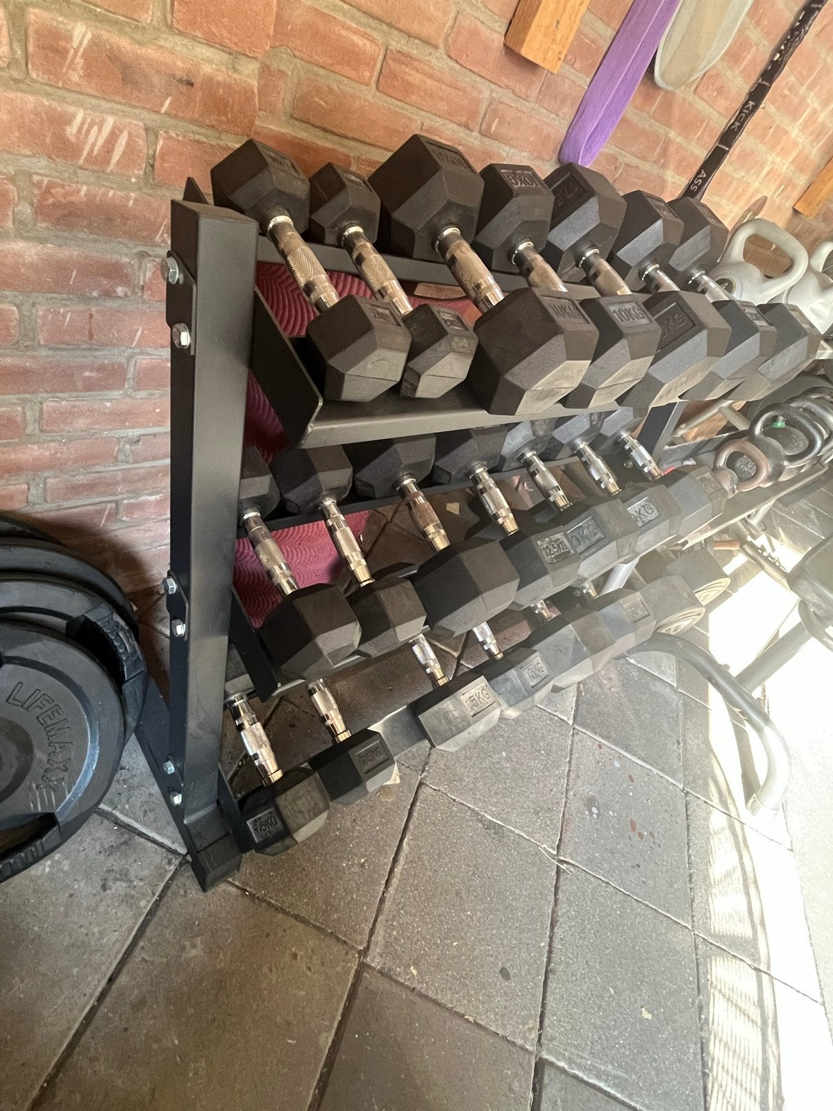 Dumbbell set met rek - 2.5kg tot 30kg, Ophalen, Gebruikt, Armen, Halterset