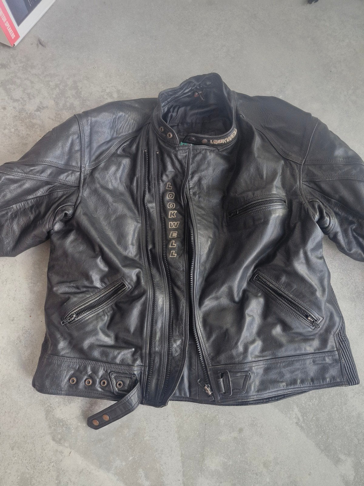 Lookwell Leren Motorjas - Zwart, Maat 5XL, Motoren, Heren, Jas | leer, Ophalen of Verzenden, Lockwell