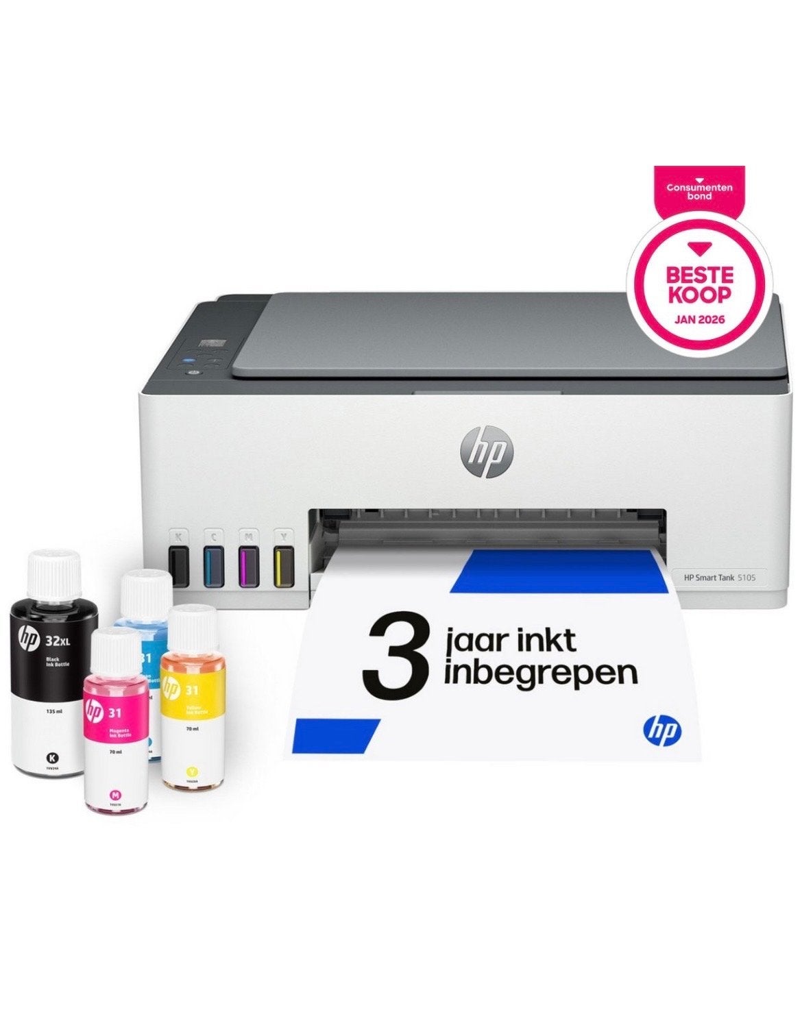 HP Smart Tank 5105 All-in-One Kleurenprinter - Nieuw!, Inkjetprinter, All-in-one, Ophalen of Verzenden, Draadloos
