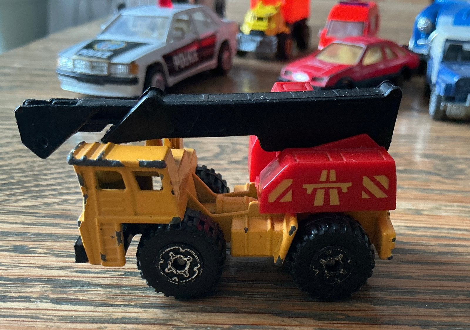Oude Matchbox Fain Mobiele kraan mb42, Ophalen, Gebruikt, Bus of Vrachtwagen