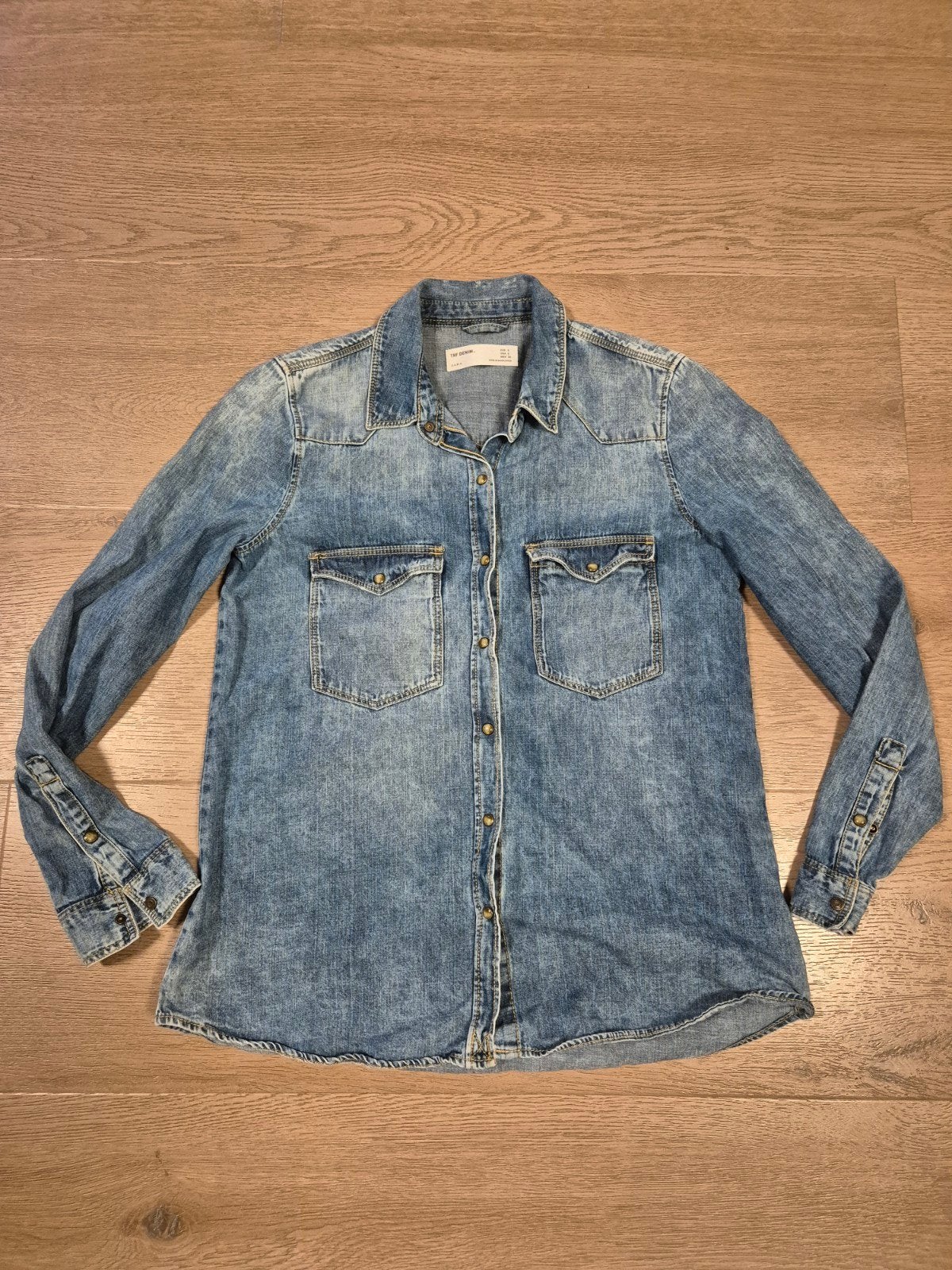 Spijkerblouse maat S, Ophalen of Verzenden, Zo goed als nieuw, Maat 36 (S), Blauw
