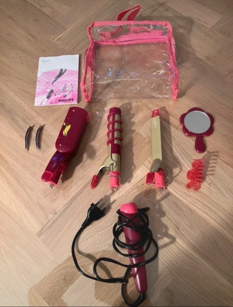 Philips GirlGLAM HP4680 Haarstyling Set -Krultang, Stijltang, Verzenden, Gebruikt, Haarverzorging