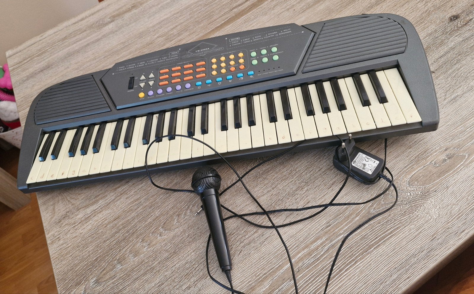 YM-2200A Multifunctioneel Elektronisch Keyboard + Microfoon, Ophalen, Gebruikt, 49 toetsen, Overige merken