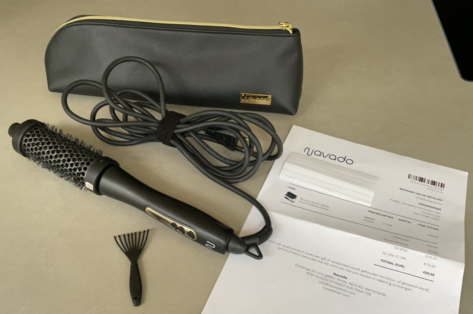 Navado Bounce Brush 38 mm, keramische warmteborstel, Ophalen of Verzenden, Zo goed als nieuw, Overige typen
