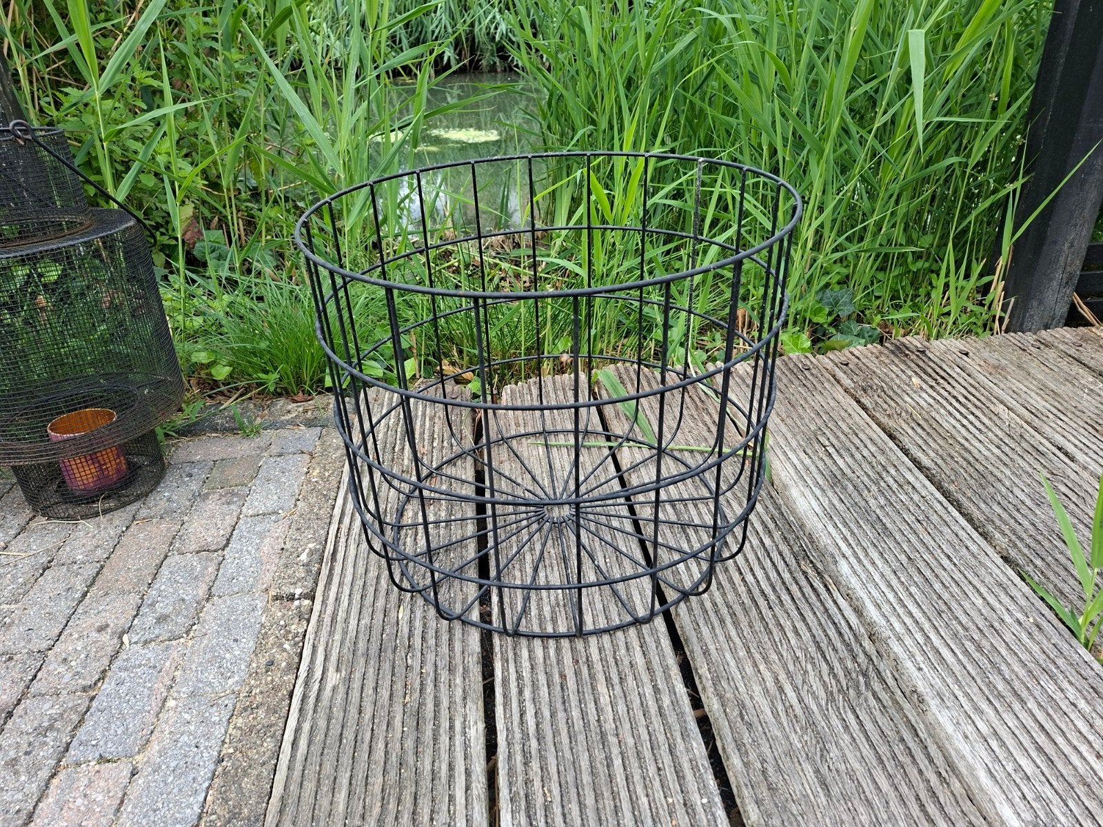 Gratis metalen draadmand – Ø 50 cm, 45 cm hoog, Huis en Inrichting, Woonaccessoires | Schalen en Manden, Ophalen, Gebruikt, Rond