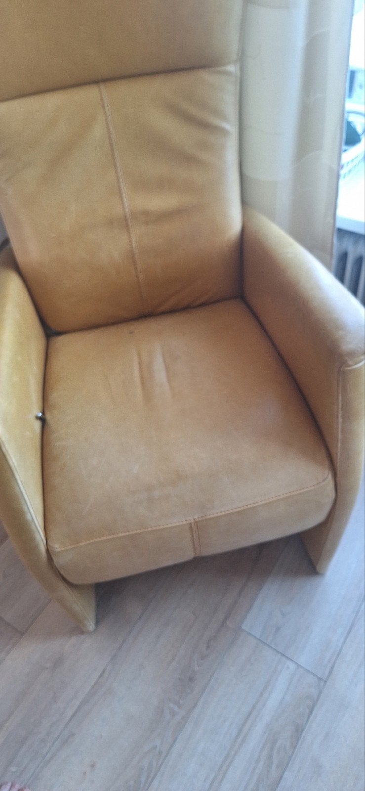 Leren relaxfauteuil van prominent, Huis en Inrichting, Fauteuils, Ophalen, Gebruikt, Modern, 50 tot 75 cm