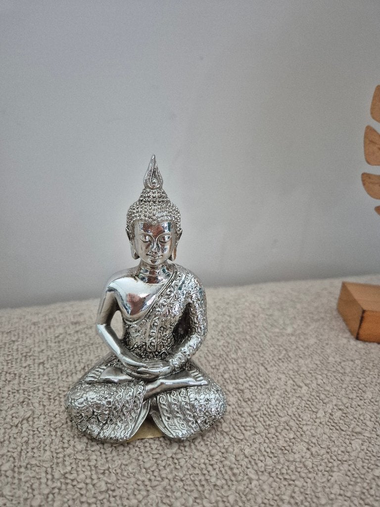 Boeddha beeldje zilver, *, *, Ophalen of Verzenden, Zo goed als nieuw