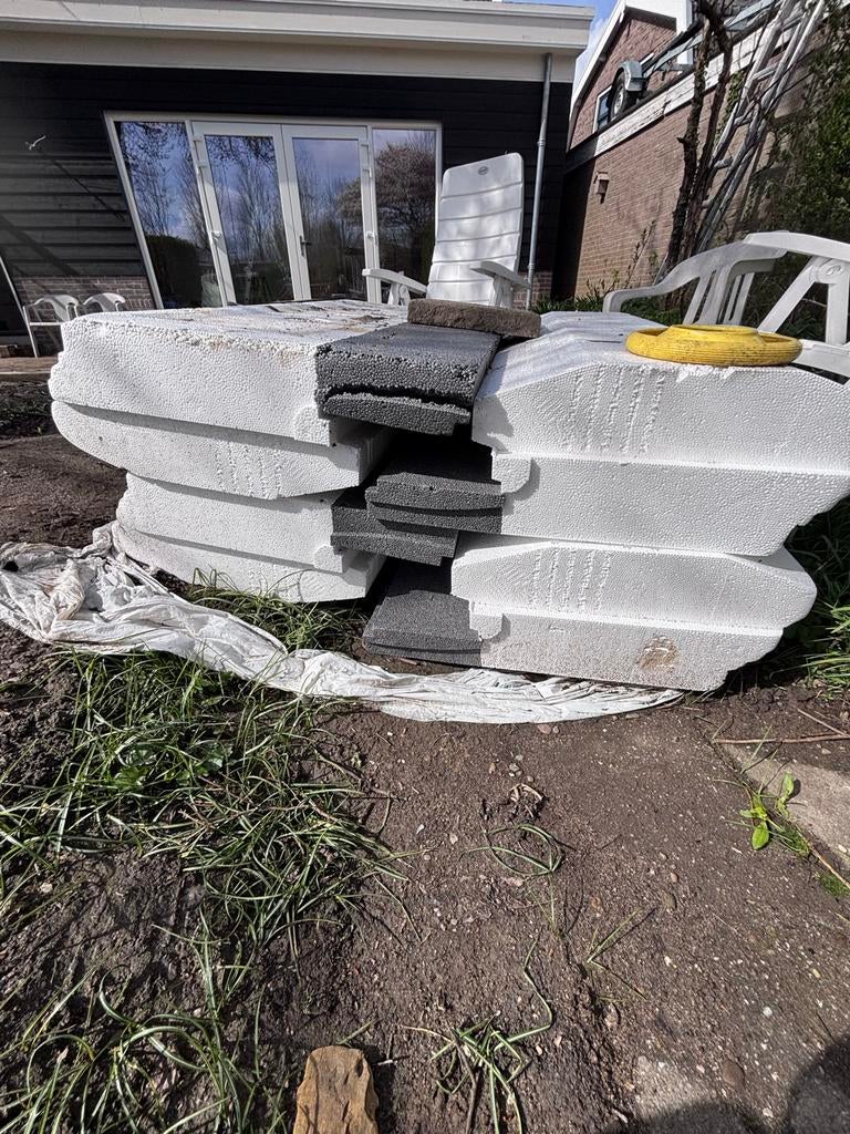 Gratis Broodjesvloer EPS Isolatie 54x124 CM (4 stuks), Doe-het-zelf en Verbouw, Isolatie en Afdichting, Gebruikt, Vloerisolatie